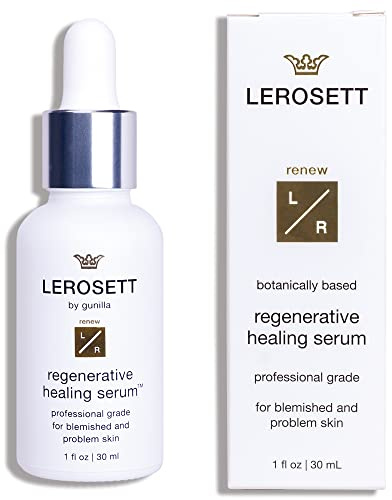 LEROSETT Healing Hydration Serum – Aloe, Ginseng & Collagen-Based Complex for Pimples, Irritated Skin, Blemishes & Post-Breakout Scarring – Plant-Based, Spa-Grade, Concentrated, 1 oz