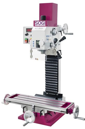 SOGI S2-80D Fresatrice verticale da banco per metalli - motore monofase 1.1 kW - testa inclinabile