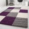Carpetsale24 Hochflor Teppich Shaggy kariert 60x110 cm Violett, flauschig & weich, modernes Karo Design, rechteckig, ideal für Flur oder kleine Räume, stilvoll & kompakt