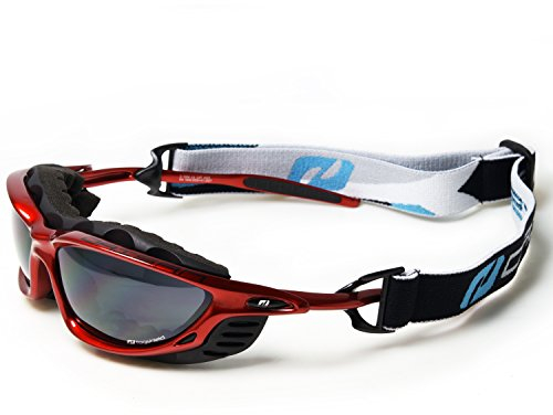 Daisan Alpin Gletscherbrille Sportbrille mit Band rot