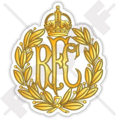 RFC Badge, Royal Flying Corps Erste Weltkrieg RAF Wappen UK 10,2 cm (100 mm) Vinyl Aufkleber, Aufkleber