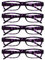 The Reading Glasses Company OPULIZE ACE Lesebrille für Damen und Herren - 5er-Pack - Schmaler Rechteckiger Rahmen - Komfort Federscharniere - Kratzfest - Lila Schildpatt +2.50
