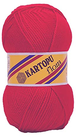 Kartopu Flora 100g Strickgarn & Häkelgarn – Farbe bitte wählen | Große Farbauswahl von leuchtenden bis dezenten Tönen – Lieblingsfarbe einfach auswählen.