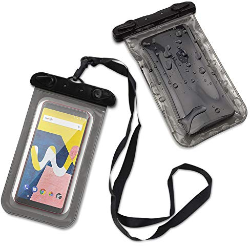 NAmobile Wiko Smartphone Schutzhülle Handy Tasche Hülle wasserdichte Wasserfest Cover, Farben:Schwarz, Smartphone:Wiko Lenny 3