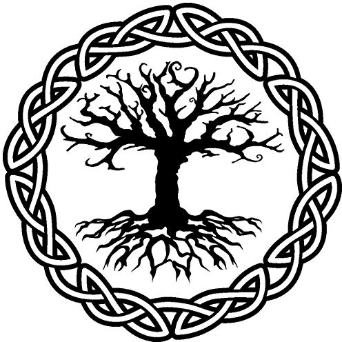 Samunshi® Aufkleber Yggdrasil mit Knoten A Vikings Wikinger für Auto Motorrad in 11 Größen und 25 Farben (10x10cm schwarz)