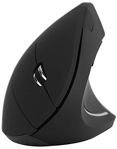 Tosuny USB-Kabelgebundene vertikale Maus, Verhindert Karpaltunnelsyndrom, Hochpräzise Steuerung, EIN/AUS-Taste, 2,4-GHz-Funksteuerung, Leicht, Einfach, Geeignet für Spiel, Heim, Büro(Schwarz)