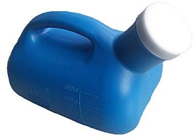 JLCP Herren-Urinal Mit Schraubverschluss, 3000 Ml Haushaltstopf Tragbare Urinale Männliche Urintrichter Ältere Kinder Nottoiletten Reisen Mobile Urinsammler,Blau