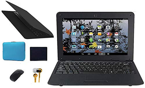 FANCY CHERRY 10 8GB Laptop Netbook Notebook PC Ultrabook Android HDMI Dual Core WIFI Camera, Accessori Laptop Bag + Mouse + Mouse Pad + Auricolare (nero)