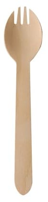 PAPSTAR Göffel, Holz Pure 16 cm Natur 88126 Kombination aus Gabeln und Löffeln Snackbesteck, 1000 Stück