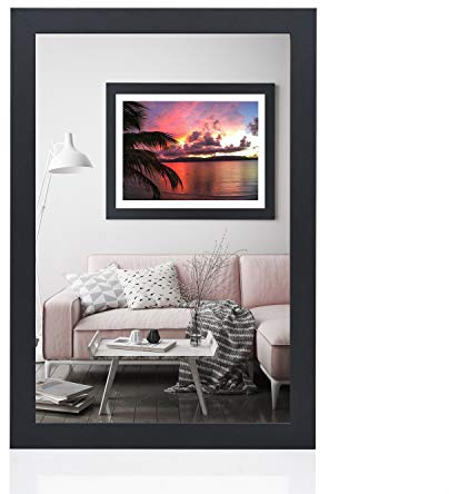Rahmengalerie24 Cadre photo 50 x 100 cm - Noir mat - Verre acrylique sans passe-partout - Cadre photo amovible pour photo ou photos - Cadre décoratif en MDF sans photo Alice