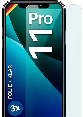 moex FlexProtect Schutzfolie für iPhone 11 Pro Displayschutz Folie Ultra-klar HD 0,2 mm kompatibel mit jeder Hülle, Anbringen ohne Blasen, Handyfolie Extra Kratzfest, 3 Stück