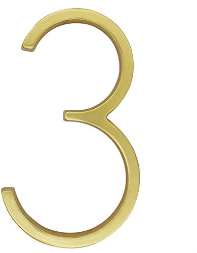 YZDKJ 127mm Golden Floating Modern House Number Satin Brass Door Home Address Numbers For House Digital Outdoor Sign Plates 5 In. #1 (Color : 3)