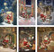 Schaulade 6 Weihnachtsmann Weihnachtskarten mit Umschlag Set. Doppelkarten Klappkarten mit Briefumschlag. Weihnachtspostkarten Nostalgie Weihnachten Karte Postkarte