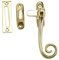 Dart Monkey Tail Brass Window Fastener with Hook & Mortice Plate - Polished Brass