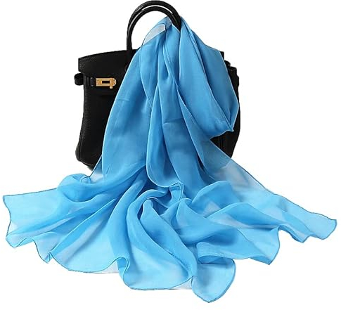 AMAYJUELONG Chiffon Stola Chiffonschal perfekt zu jedem Brautkleid-Abendkleid Hochzeit Abend Gala -Länge 160cm*50cm-Blau