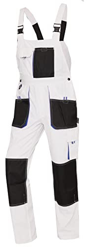 WORK IDEA - Mono de trabajo para hombre con bolsillos rodilleros, blanco, XL