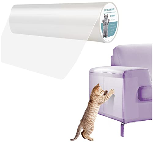 Pidsen Protezione Graffi Gatto,45CM*4M Protezione Antigraffio per Gatti Nano Nastro Adesivo Antigraffio Porta, Trasparente PVC Divano Gatti Graffi Protezioni, Protezione per Divano e Mobili