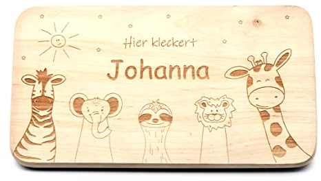 Frühstücksbrettchen mit Gravur für Kinder, Babys | Geschenk | personalisiert - graviert | Brettchen, Holzbrett | Geburtstagsgeschenk