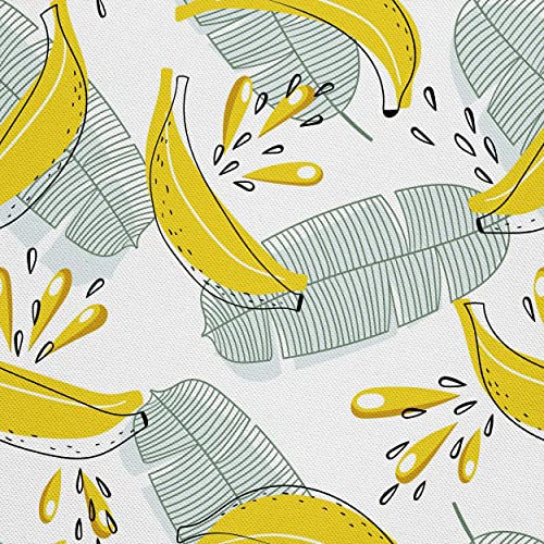 HEKO PANELS Stoff Oxford Wasserdichte Meterware Canvas-Stoff Polyester Stoff Zum Nähen Nähstoffe Möbelstoffe Dekostoffe Handwerken Wasserabweisend Blickdicht Bananen 1 Meter 155 x 100 cm, (DX159)