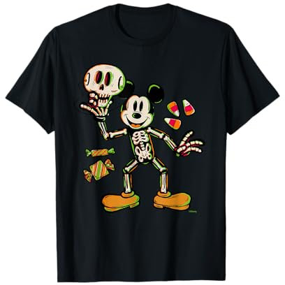 Disney Mickey Mouse Trick & Treat Skeleton Costume Halloween T-Shirt