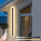ZTWLEED Applique da Esterno,Lampada da Parete Dimmerabile con Telecomando 25W 120CM Applique da Esterno Lunghe,Lampada da Parete Esterno Nera,Impermeabile IP65,Applique Design per Patio Portico