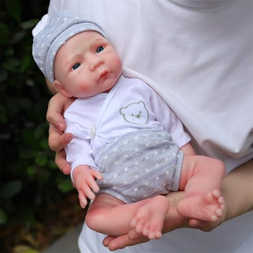Farious 46CM Realistic Full Silicone Baby Doll,Reborn Baby Dolls, Toy, And Collectible.Bald Drinkable Girl 013-d