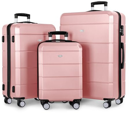 LUGG Travel Suitcase Set - Jetset 3-Piece Hard Shell Luggage, 20 25 29 Strong & Lightweight with Secure TSA Lock, Smooth 360° Wheels, Internal Pockets - Airline Approved