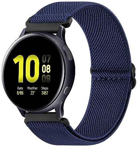 Vancle für Samsung Galaxy Watch Active 2 40mm 44mm Armband Damen Herren,Nylon Verstellbares Ersatzarmbänder für Samsung Galaxy Watch Active 40mm 44mm Armband(Tiefblau)