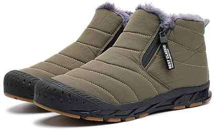 AONETIGER Winterschuhe Herren Damen Gefüttert Winterstiefel Wasserdicht Schneestiefel Warme Bequem Schneeschuhe Rutschfeste Baumwollschuhe(2310 Grün,39EU)