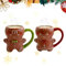 2 Stück Weihnachtstasse, Lebkuchenmann Weihnachtstassen, 3D Lebkuchenmann Weihnachten Tasse aus Keramik, Niedliche Weihnachtsbecher für Kalt- und Heißgetränke, Geschenke für Kinder und Erwachsene (C)