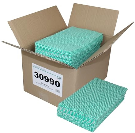 100 Allzwecktücher-Wischtücher-Spültücher | grün-weiß | ca. 50x38 cm | Saugstarke, robuste und fusselarme Reinigungstücher, waschbar und mehrfach verwendbar, ideal zum Wischen und zum Spülen