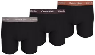 Calvin Klein Men’s 3 Pack Stretch Boxer Briefs, Black (B- Rock Ridge, Fudge, Bruchetta Wbs), S