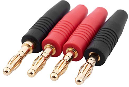 Bcowtte 4pcs 4mm B7 24K Gold Plated Musical Speaker Cable Wire Pin Banana Plug Connector