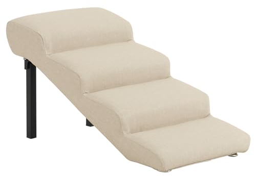 Sepnine Hundetreppe 40cm Hoch,Haustiertreppe für Große Hunde,Haustiertreppe aus Hochfester Stoff und Metallbeine für Große Hunde und Katzen,Katzentreppe Haustierleiter für Sofa, bis zu 80 kg