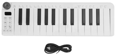 25 Sensitive Keys MIDI Keyboard Controller, Portable Design Rich Functionality with Wide Connectivity