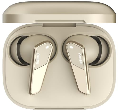 Noise Buds N1 Pro Écouteurs sans fil avec finition métallisée, Anc (jusqu'à 30 dB), 60 heures de lecture, double appariement, installation (10 min = 200 min), BT V5.3 (beige chromé)
