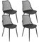 THE SECRET HOME - Conjunto de 2 y 4 Sillas en Polipropileno y Metal/Madera - Asiento de Diseño Ideal para Comedor y Cocina - Varios Modelos (4, Modelo 4 - Negro)