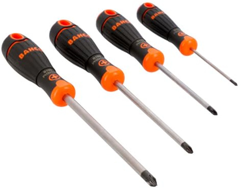 Phillips-Schraubendreher-Set BahcoFit mit Gummihandgriff – 4 Stück