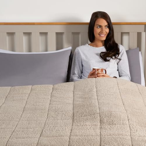 Brentfords Beschwerungsdecke, Gewichtsdecke 4 kg Teddy für Erwachsene 125 x 150 cm Weighted Blanket Natürlich