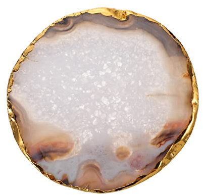 Mikinona Lot De 3 Dessous De Verre en Agate Naturelle Résistants À La Chaleur Décoratifs pour La Maison Et La Table