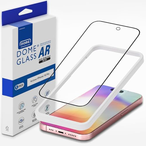 DOME GLASS Whitestone DOME AR [Super Anti-Reflection] Tempered Glass Screen Protector for iPhone 16 Pro with Easy Installation Tool [1Pack]