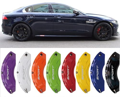 4pc Brake Caliper Covers Compatible Front Rear 18/19/20/21/22 Wheel Size for Jaguar XE Accessories (Blue)