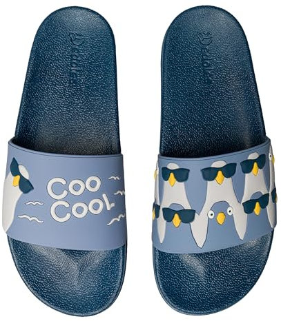 Dedoles Ciabatte Donna Uomo & Bambini Sandali per Spiaggia e Piscina con tanti Design Patatine Fiori Volpe Lama Nuvole Ketchup Regalo, Colore: Piccioni stilosi, Misurare: 39 EU