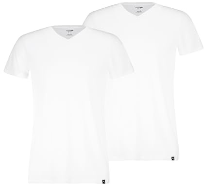PUMA 2er Pack Herren Shirts V-Neck T-Shirts Pure Cotton Regular Fit