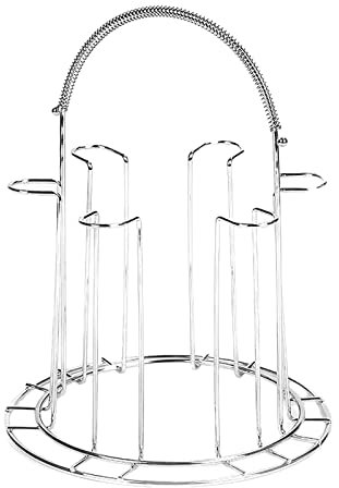 Courtieyeardceastea Soporte para 6 tazas de acero inoxidable para vasos de cocina, estante para el hogar, 17 x 21 cm