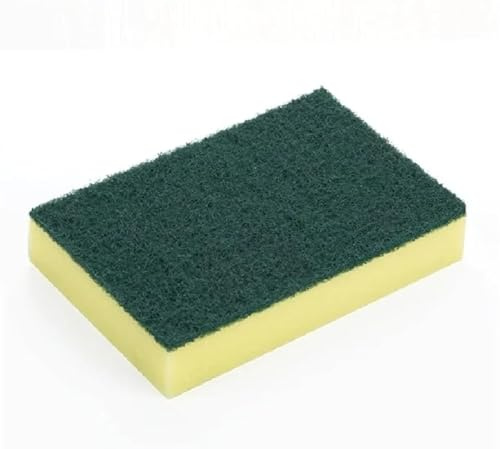 Jantex PU Foam Sponge Scourers 148x100mm, Pack of 10 | Cuts through burnt-on grease and carbon fast, improving kitchen staff productivity during commercial deep cleaning tasks.