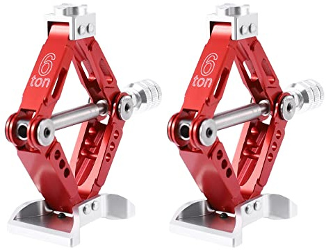 Kznifmk 2X RC Car 1:10 Scale Adjustable Metal Scissor Jack Tool for RC Crawler SCX10 TRX4 CC01 D90