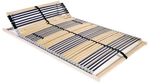 Myheimly Lattenrost mit 42 Latten, Bettrost Lattenrahmen Holzlatten, 7 Zonen 100x200 cm, Kopfteilverstellung (manuell)