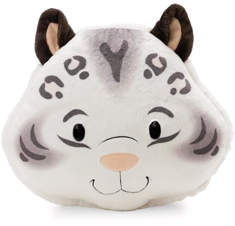 NICI Coussin au Motif de léopard des neiges Eleni Snowbell, 35 x 30 cm, Douillet, Blanc, pour Enfants et Adultes, pour la Maison, la Maternelle ou Les déplacements – 62443