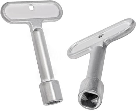Tinoaly 2uds Llaves para Boca Incendios de 3/8, Llave Grifo Agua Acero Inoxidable para Hidrante Contra Incendios Zurn P1300-PART-13-KEY Llaves Agua Grifos Pared Válvulas Válvulas Manguera Exterior